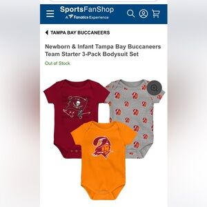 Tampa Bay Buccaneers Bodysuit Trio